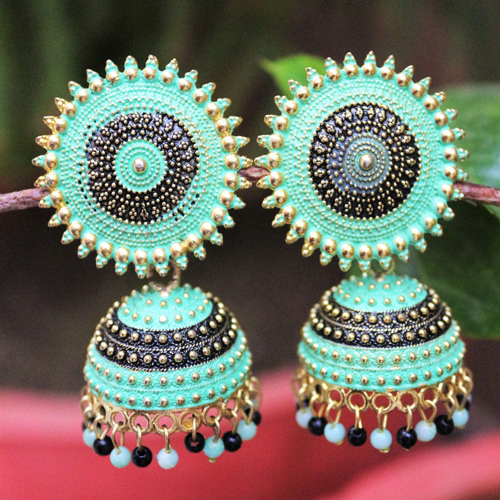H K Fashion Beads Jhumki Earrings