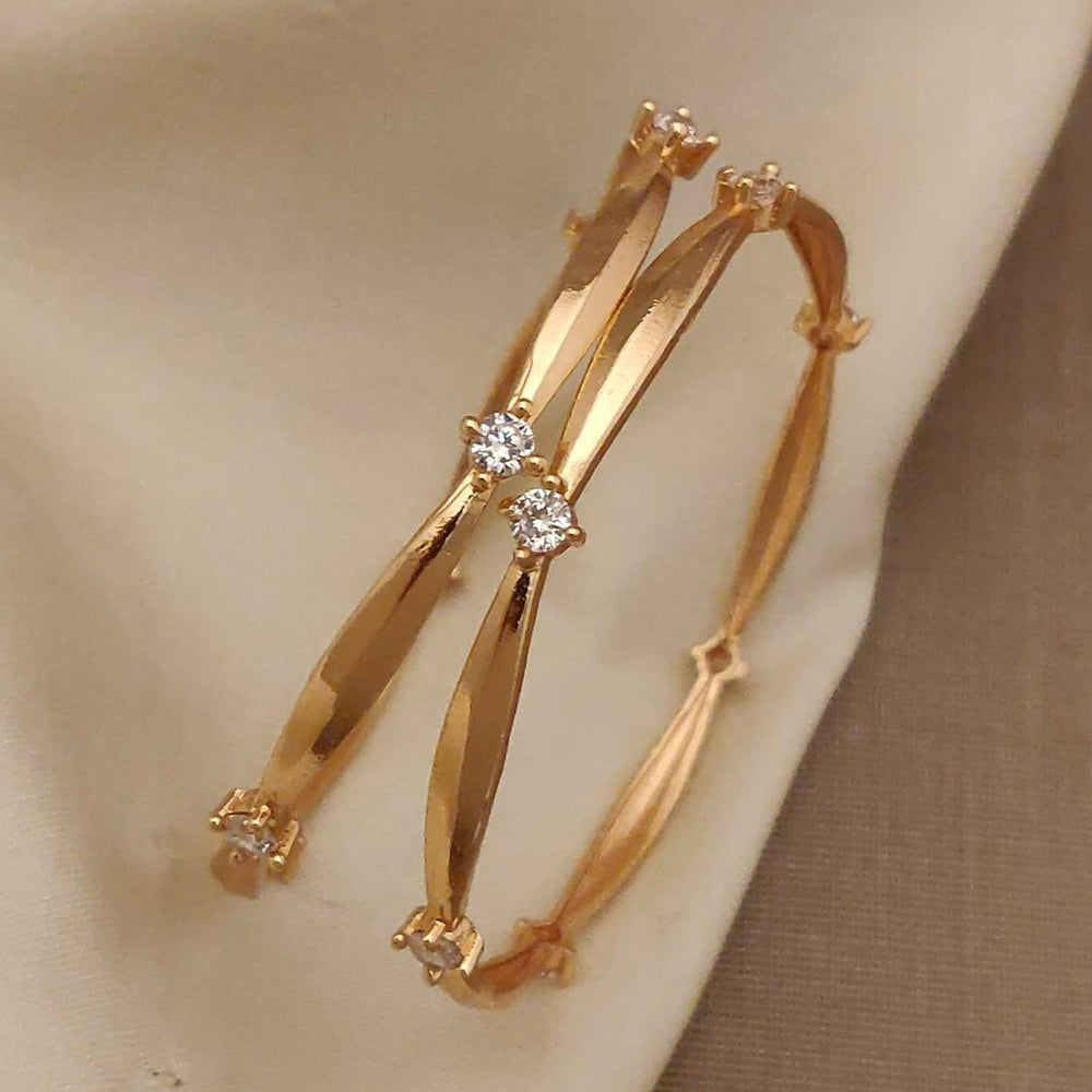 H K Fashion Premium Quality Dailywear Studded Microgold Bangles