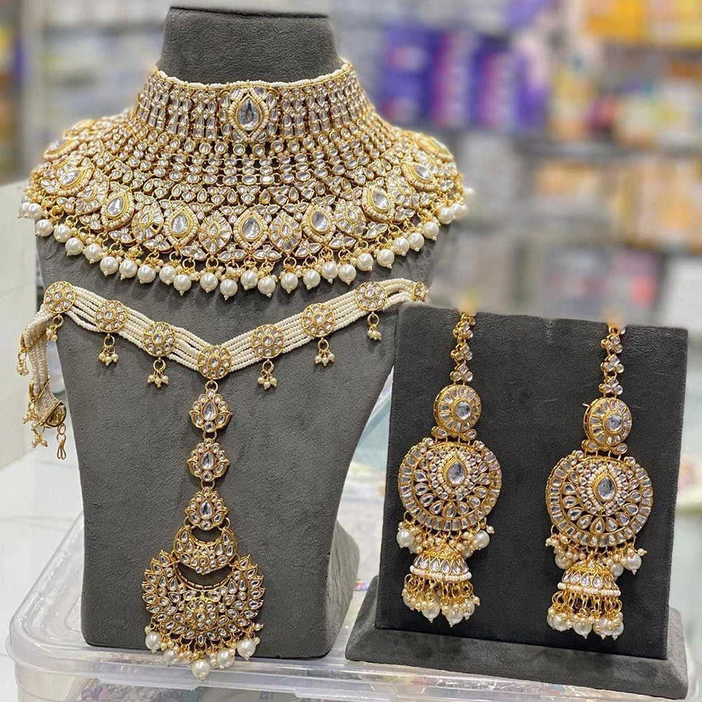 India Art Gold Plated Kundan Necklace Set