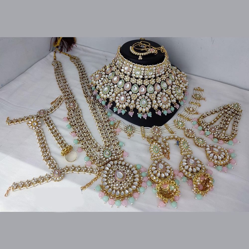 India Art Gold Plated Kundan Stone Bridal Set