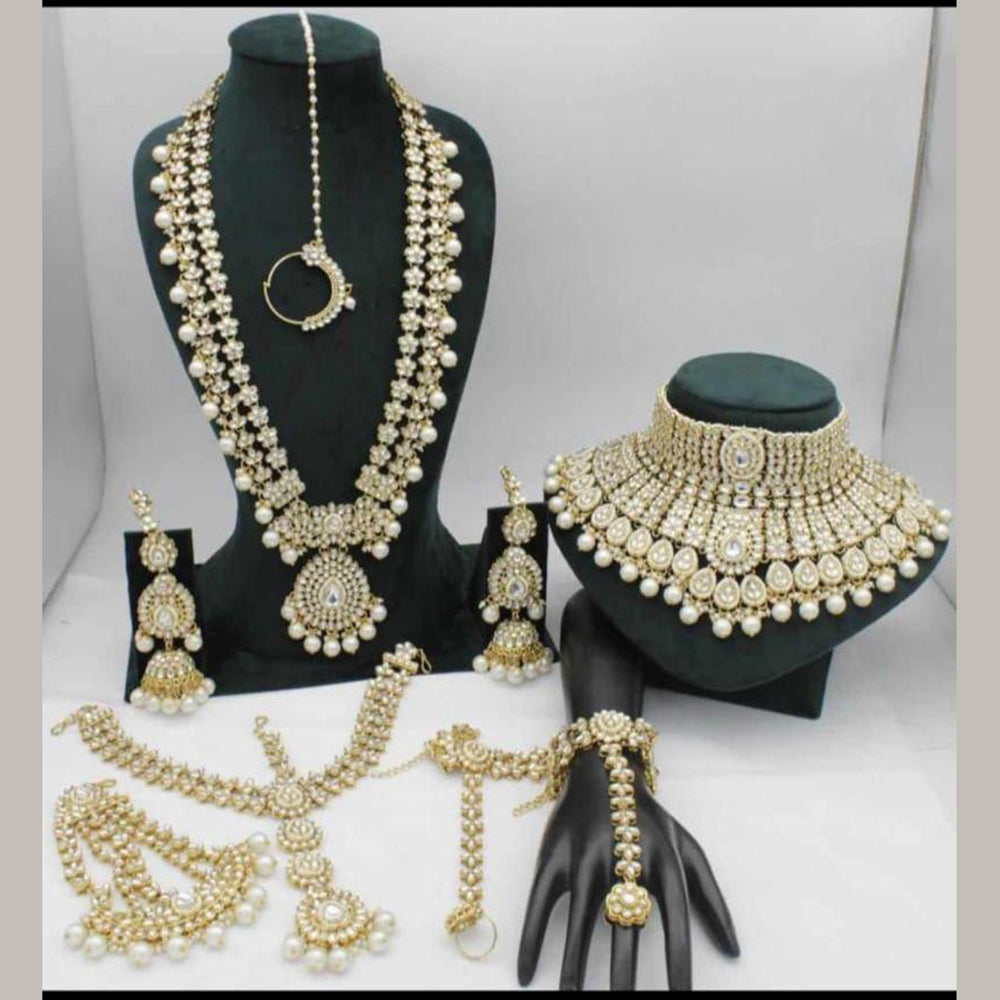 India Art Designer Kundan Stone And Beads Beads Bridal Set