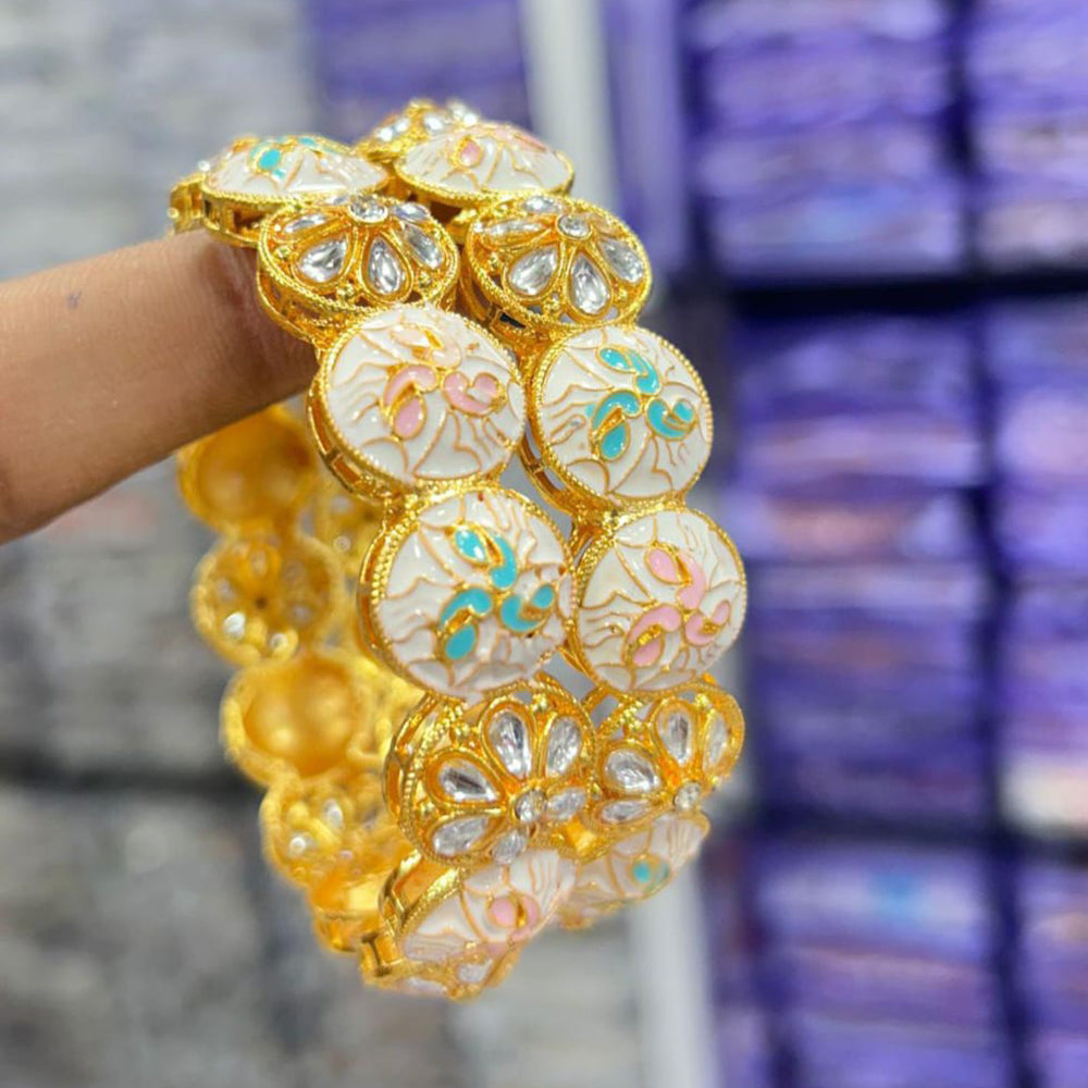 Pooja Bangles Gold Plated Meenakari Bangles Set