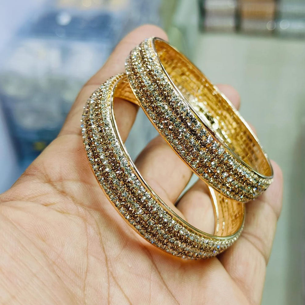 Pooja Bangles Gold Plated Austrian Stone Bangles Set