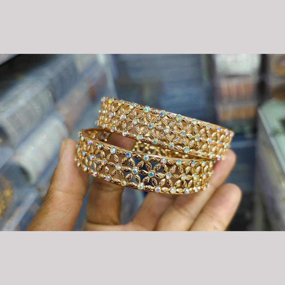 Pooja Bangles Gold Plated Austrian Stone Bangles Set