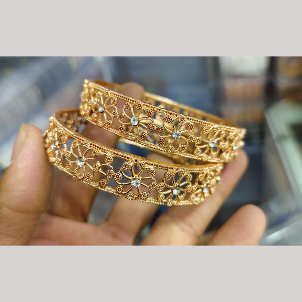 Pooja Bangles Gold Plated Austrian Stone Bangles Set