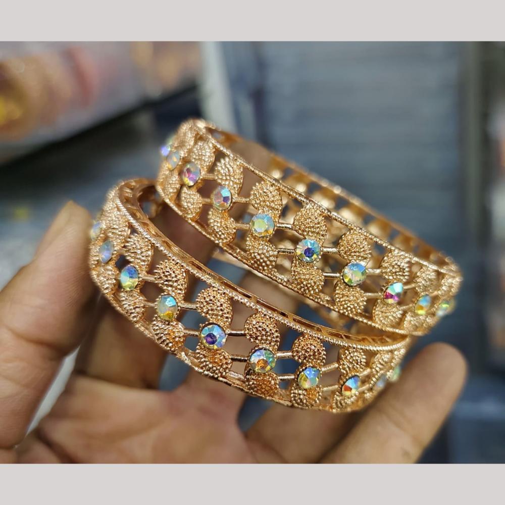 Pooja Bangles Gold Plated Austrian Stone Bangles Set
