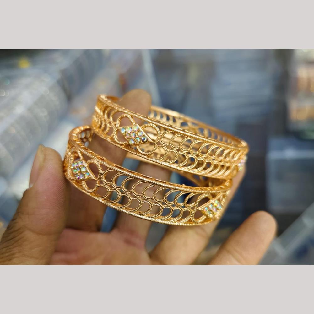 Pooja Bangles Gold Plated Austrian Stone Bangles Set