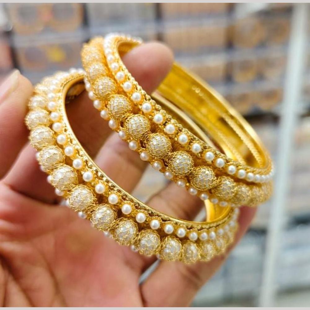 Pooja Bangles Gold Plated Beads Bangles Set