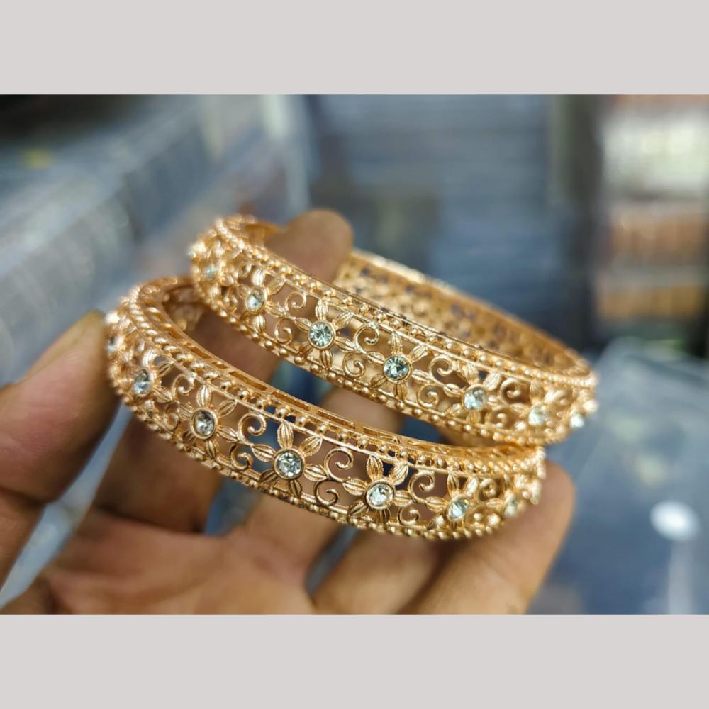 Pooja Bangles Gold Plated Austrian Stone Bangles Set