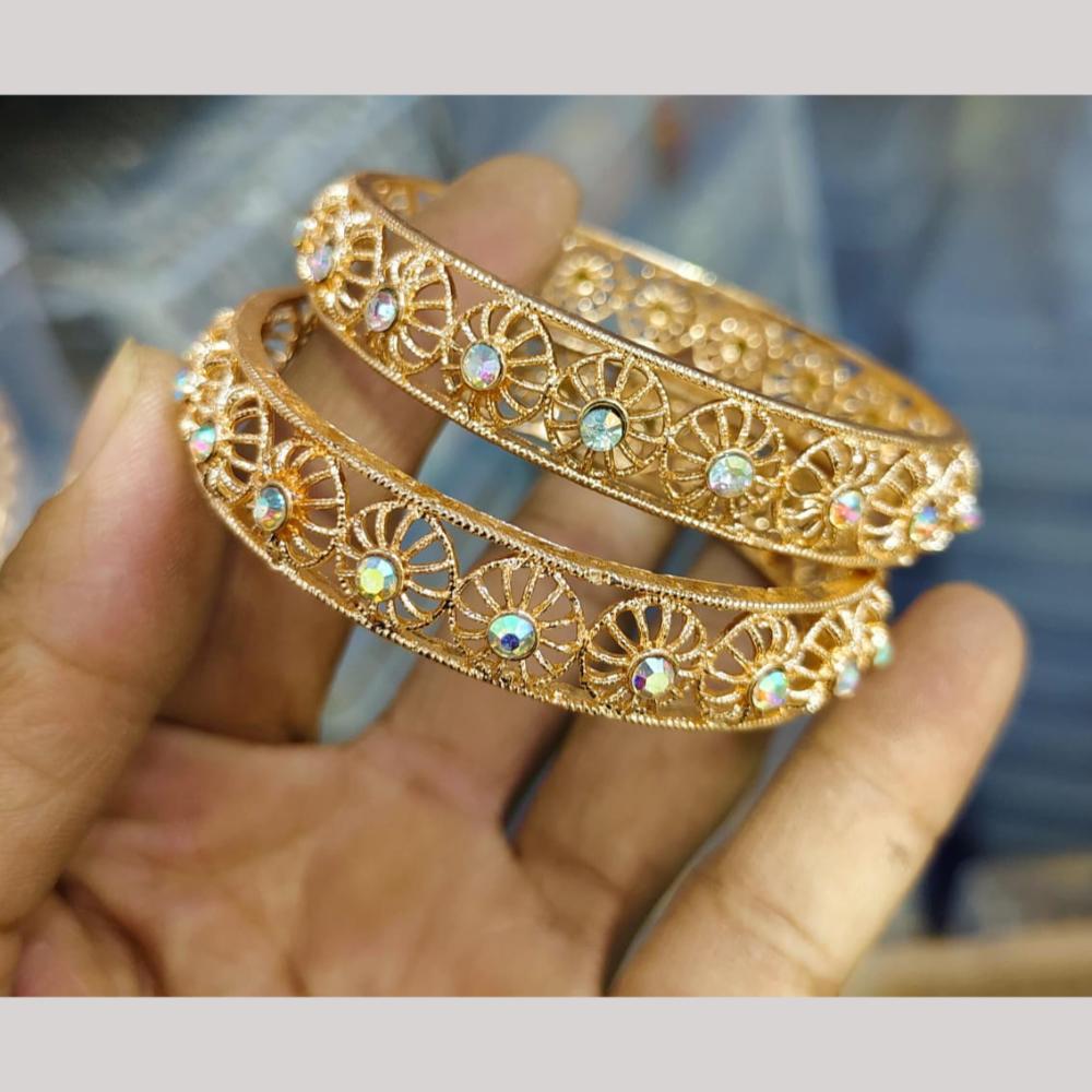 Pooja Bangles Gold Plated Austrian Stone Bangles Set
