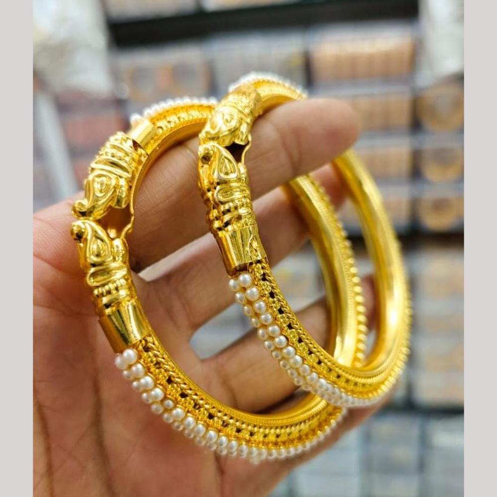 Pooja Bangles Gold Plated Pearls Bangles Set