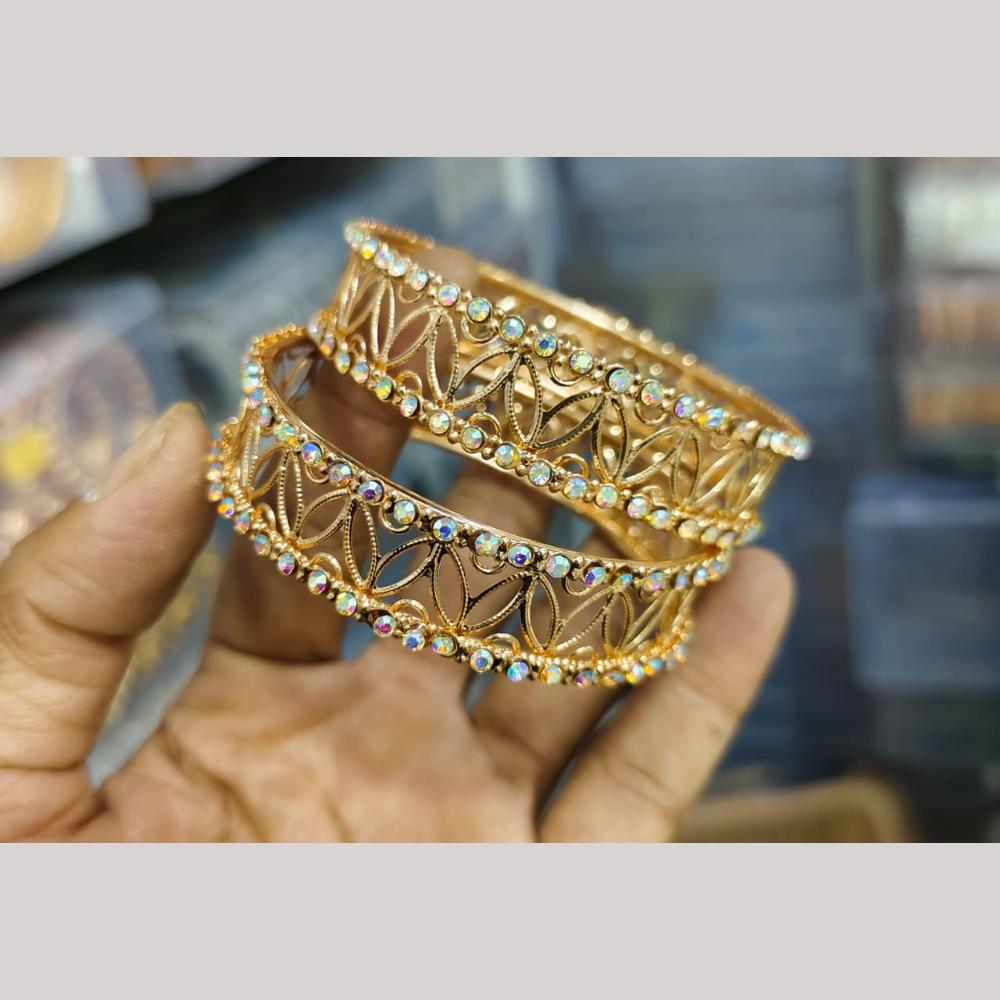 Pooja Bangles Gold Plated Austrian Stone Bangles Set