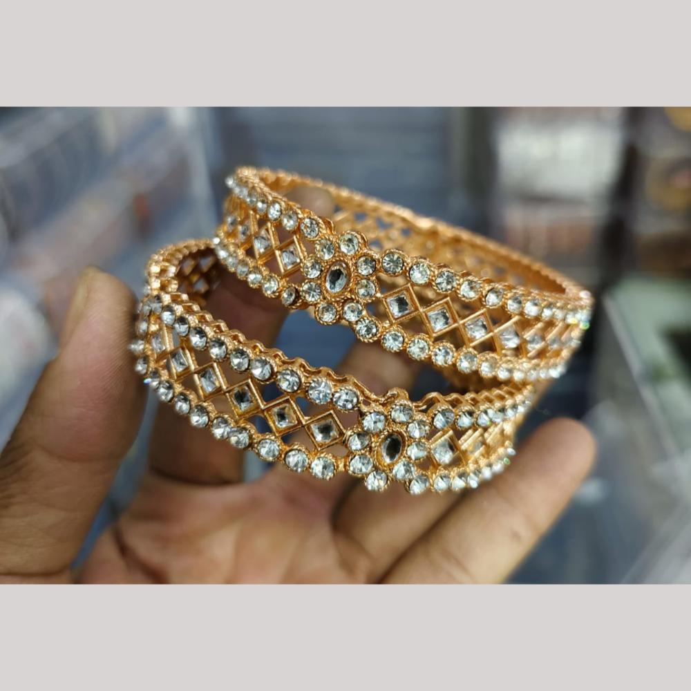 Pooja Bangles Gold Plated Austrian Stone Bangles Set