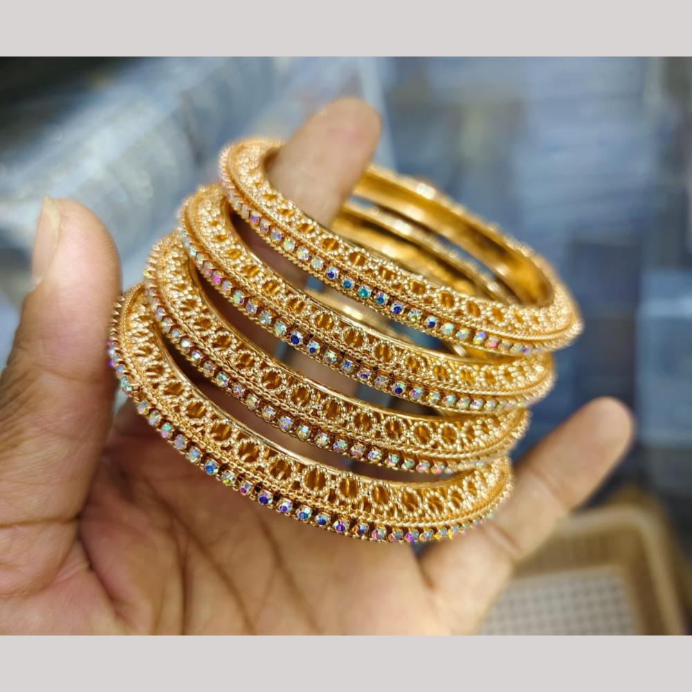 Pooja Bangles Gold Plated Austrian Stone Bangles Set