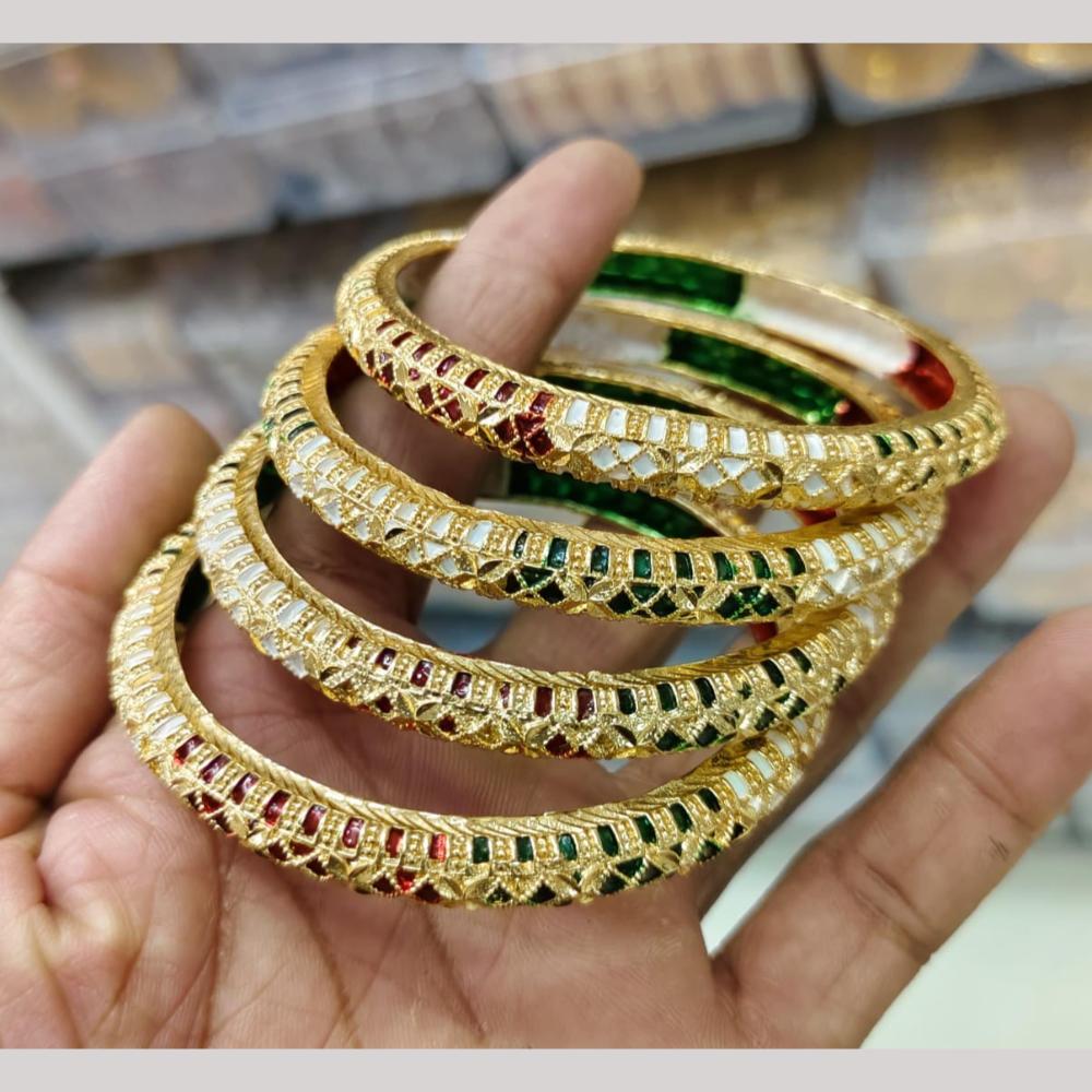 Pooja Bangles Gold Plated Meenakari Bangles Set