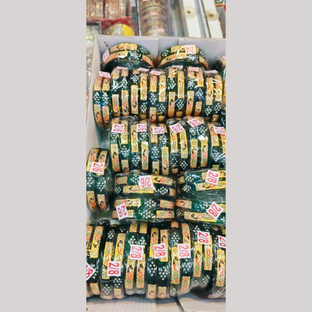 Pooja Bangles Gold Plated Acrylic Bangles Set