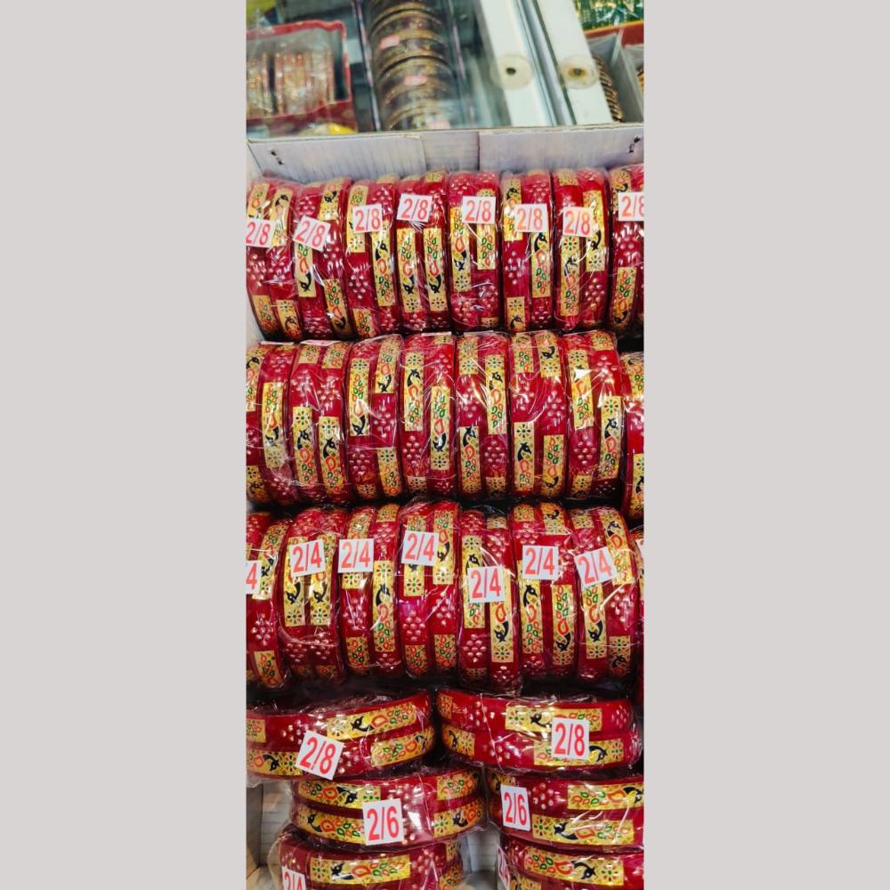 Pooja Bangles Gold Plated Acrylic Bangles Set