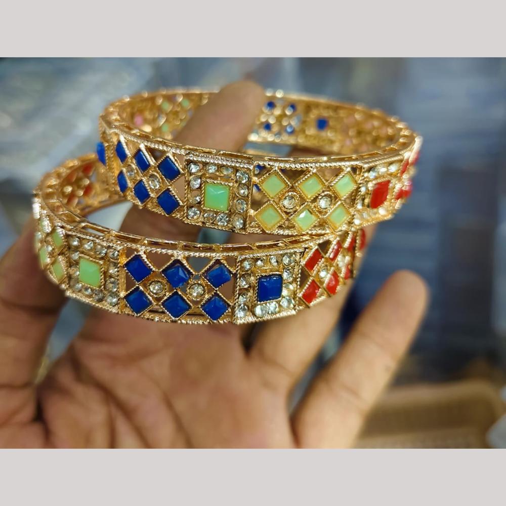 Pooja Bangles Crystal Stone And Austrian Stone Bangles Set