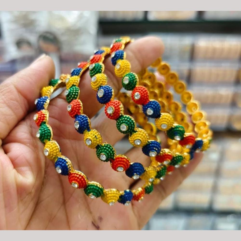 Pooja Bangles Gold Plated Austrian Stone Bangles Set