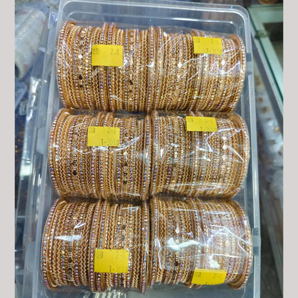 Pooja Bangles Gold Plated Austrian Stone Bangles Set