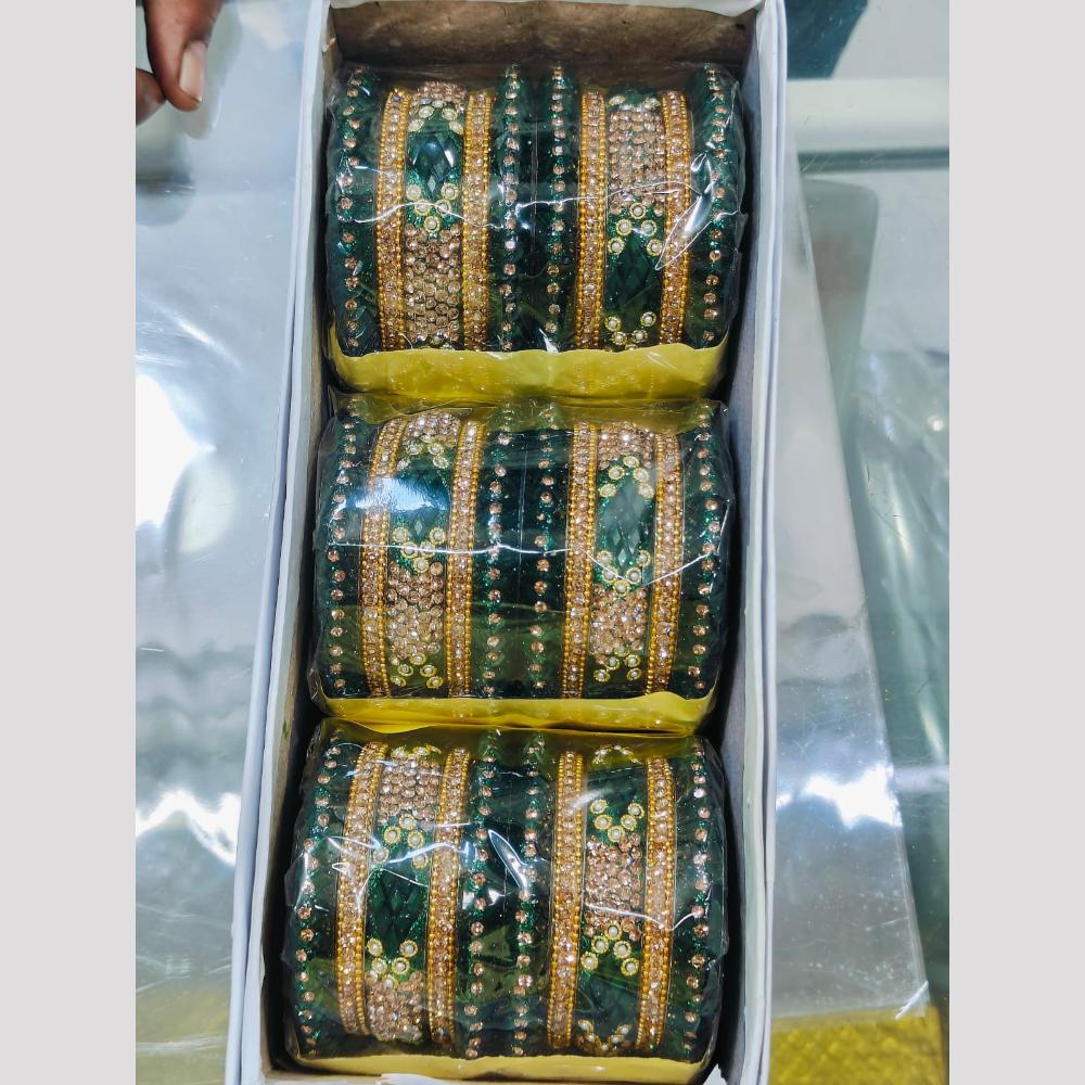 Pooja Bangles Gold Plated Austrian Stone Bangles Set