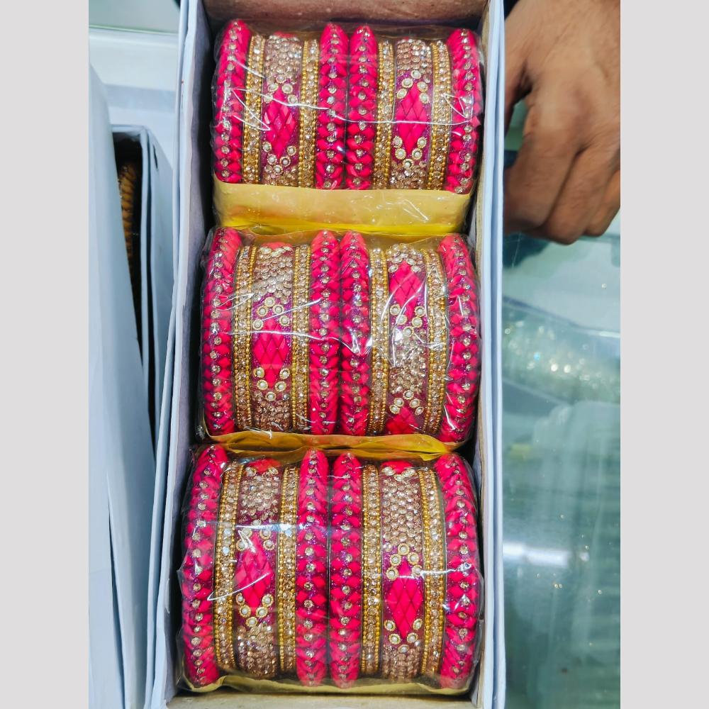 Pooja Bangles Gold Plated Austrian Stone Bangles Set