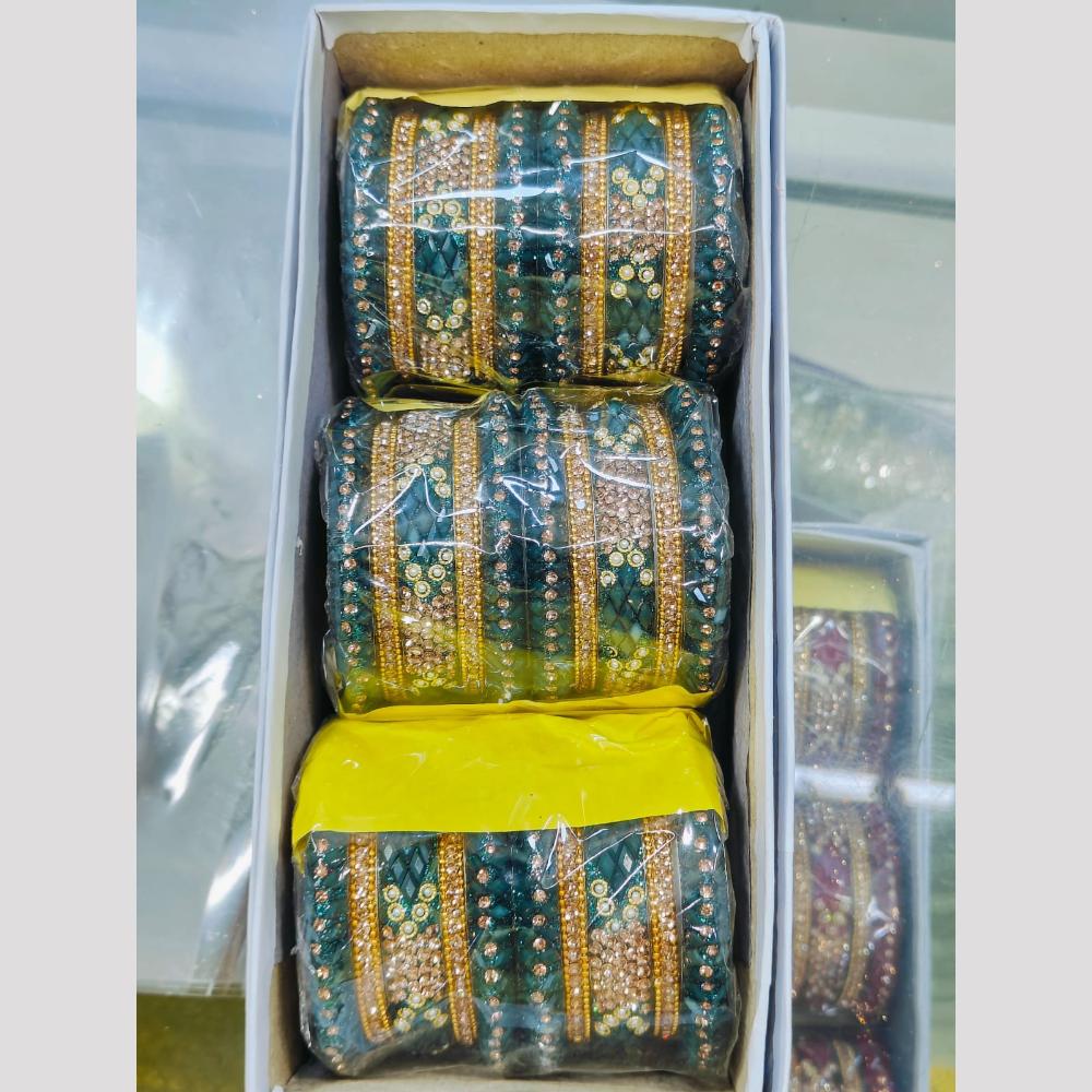 Pooja Bangles Gold Plated Austrian Stone Bangles Set