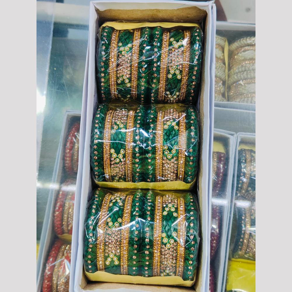 Pooja Bangles Gold Plated Austrian Stone Bangles Set