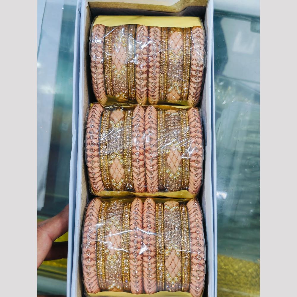 Pooja Bangles Gold Plated Austrian Stone Bangles Set