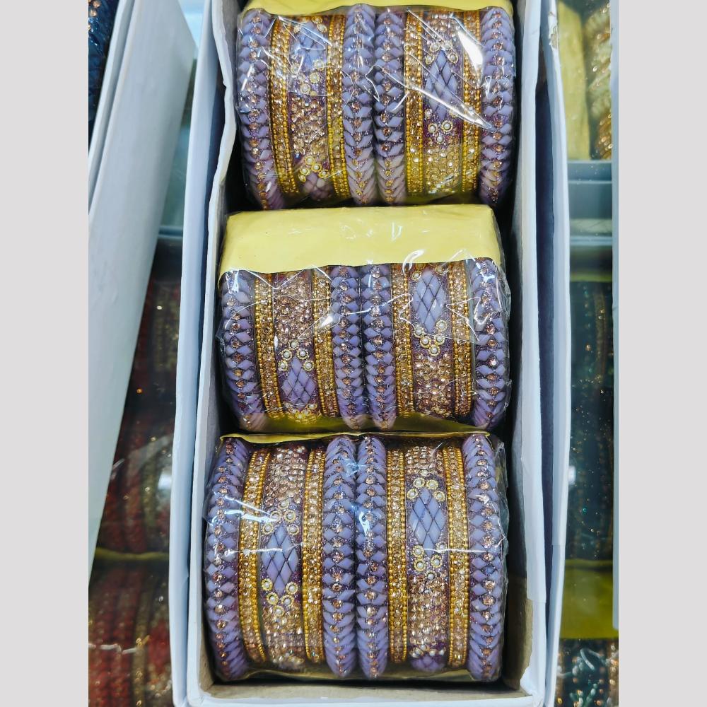 Pooja Bangles Gold Plated Austrian Stone Bangles Set