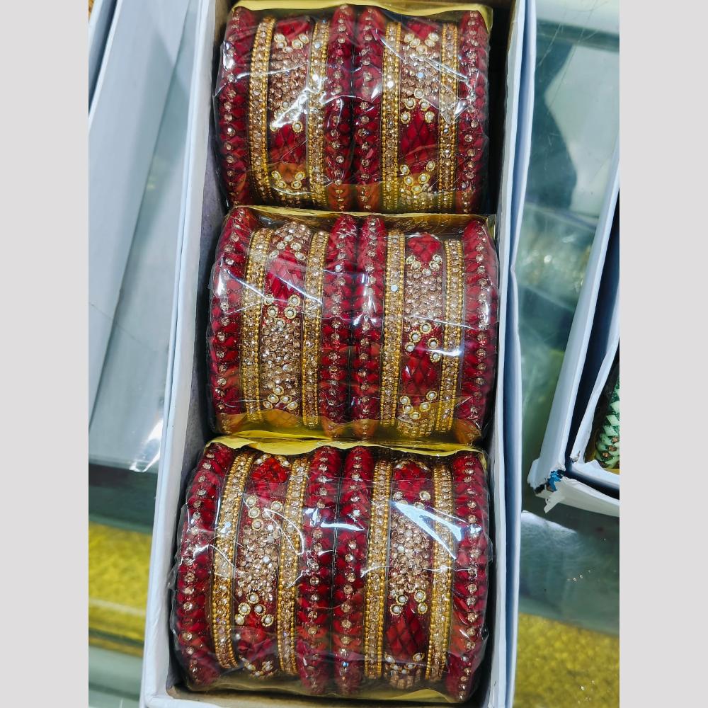 Pooja Bangles Gold Plated Austrian Stone Bangles Set