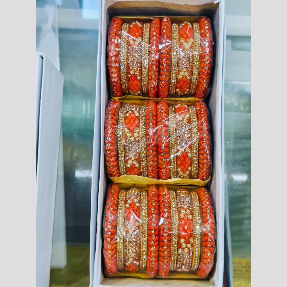 Pooja Bangles Gold Plated Austrian Stone Bangles Set