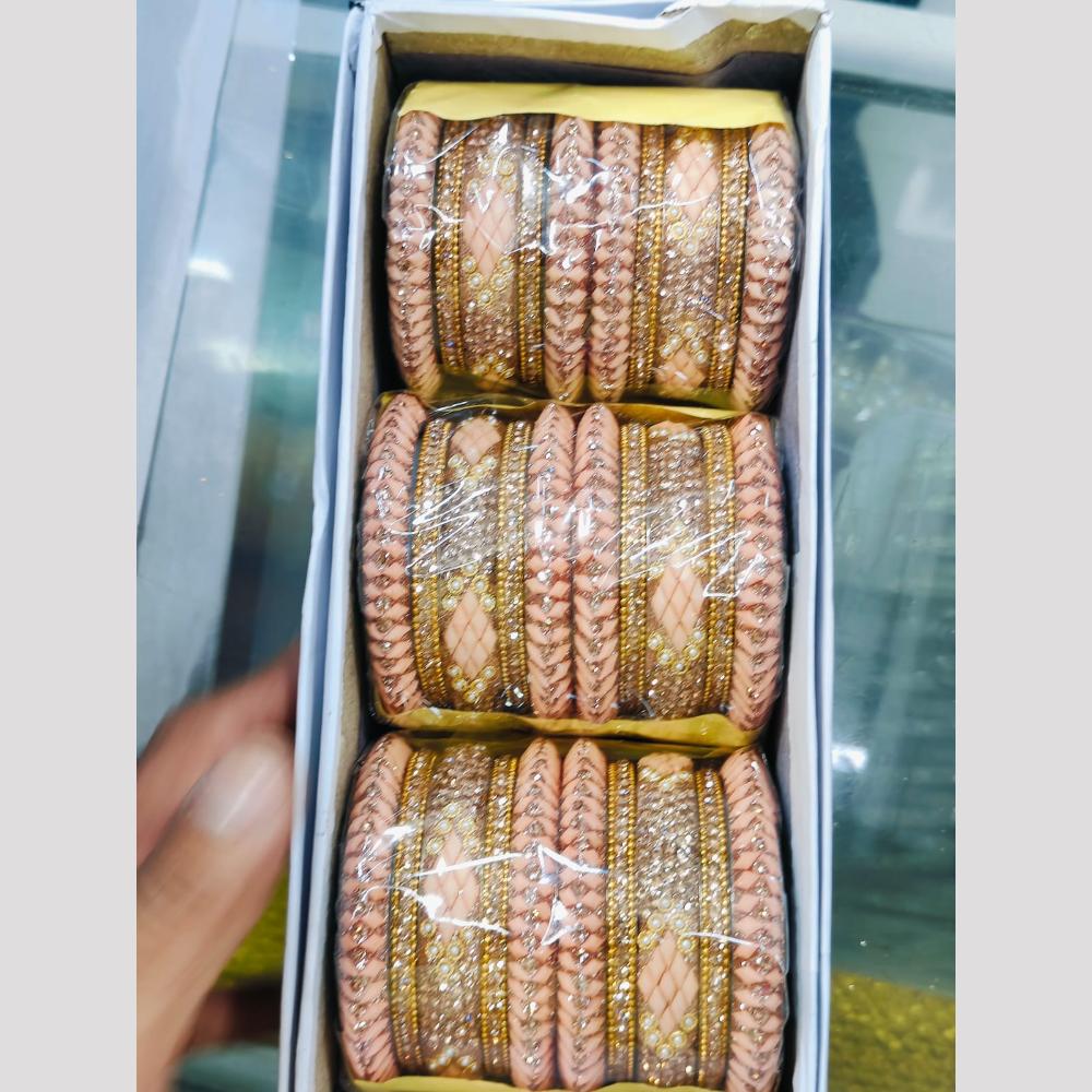 Pooja Bangles Gold Plated Austrian Stone Bangles Set