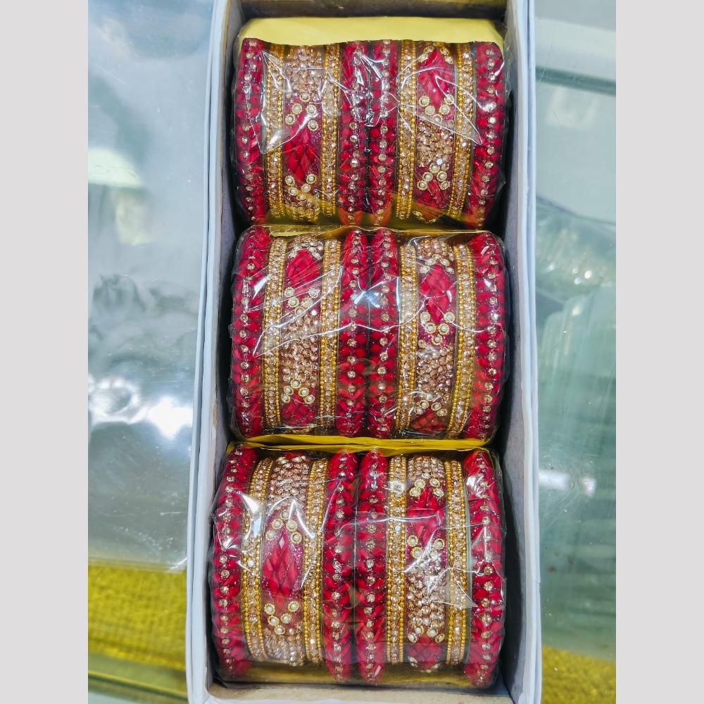 Pooja Bangles Gold Plated Austrian Stone Bangles Set