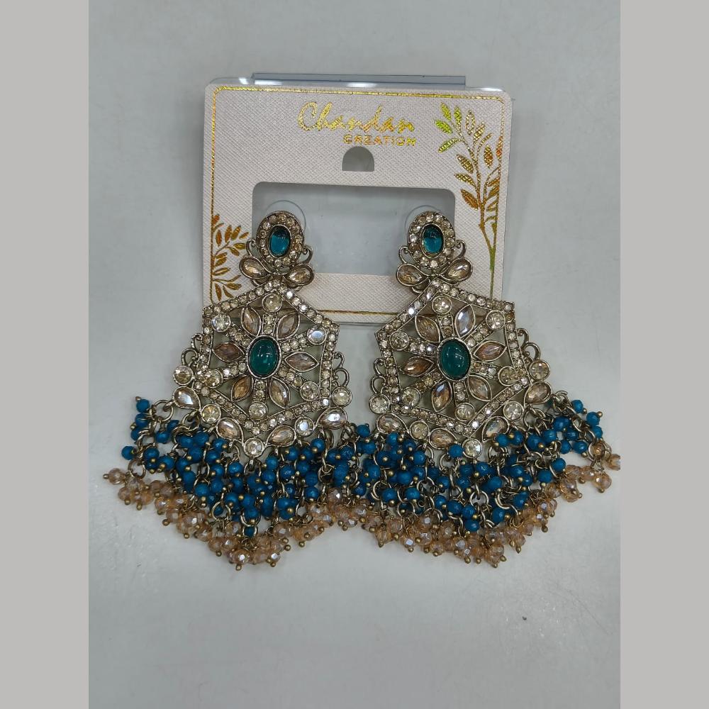 Pooja Bangles Gold Plated Kundan Stone And Pearl Dangler Earrings