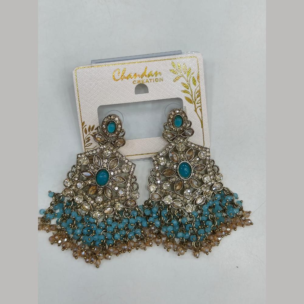 Pooja Bangles Gold Plated Kundan Stone And Pearl Dangler Earrings