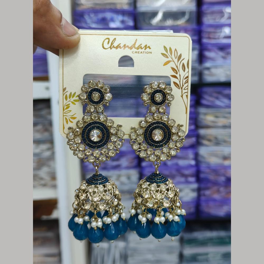 Pooja Bangles Gold Plated Kundan Stone And Pearl Jhumki Earrings