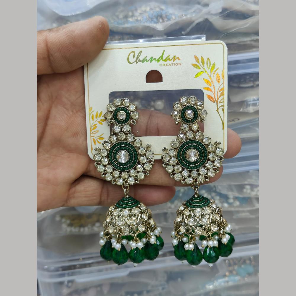 Pooja Bangles Gold Plated Kundan Stone And Pearl Jhumki Earrings
