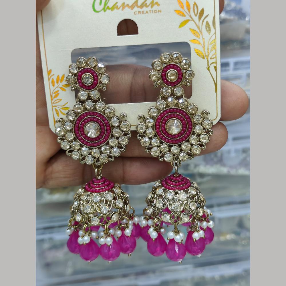 Pooja Bangles Gold Plated Kundan Stone And Pearl Jhumki Earrings