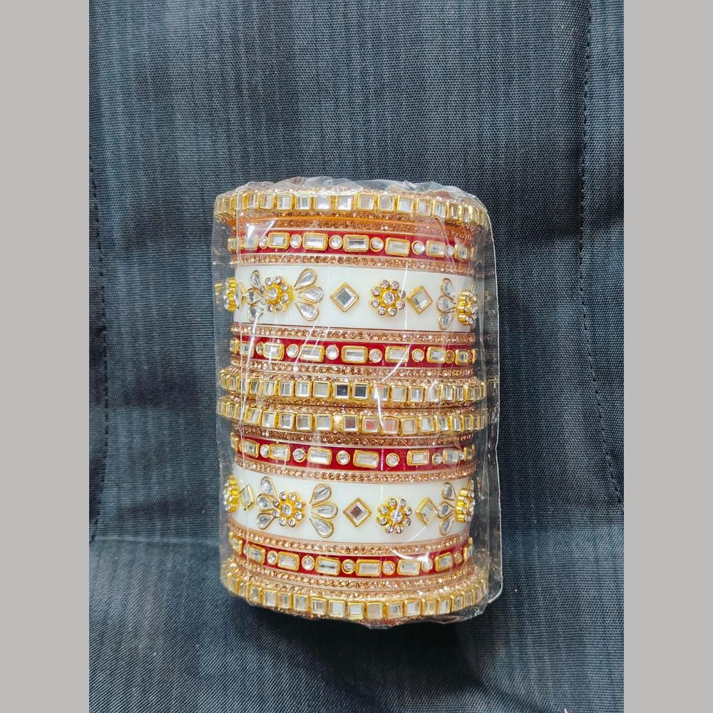 Pooja Bangles Gold Plated Mirror Acrylic Bangles Set