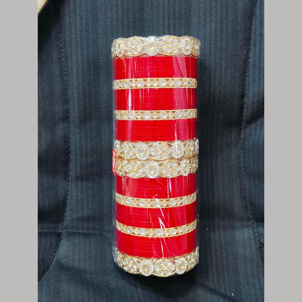 Pooja Bangles Gold Plated Kundan Stone Acrylic Bangles Set