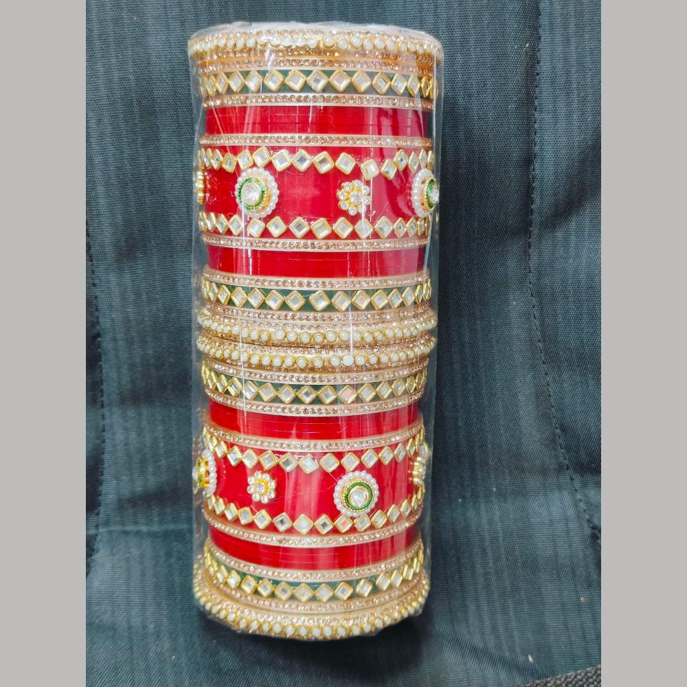 Pooja Bangles Gold Plated Mirror Acrylic Bangles Set