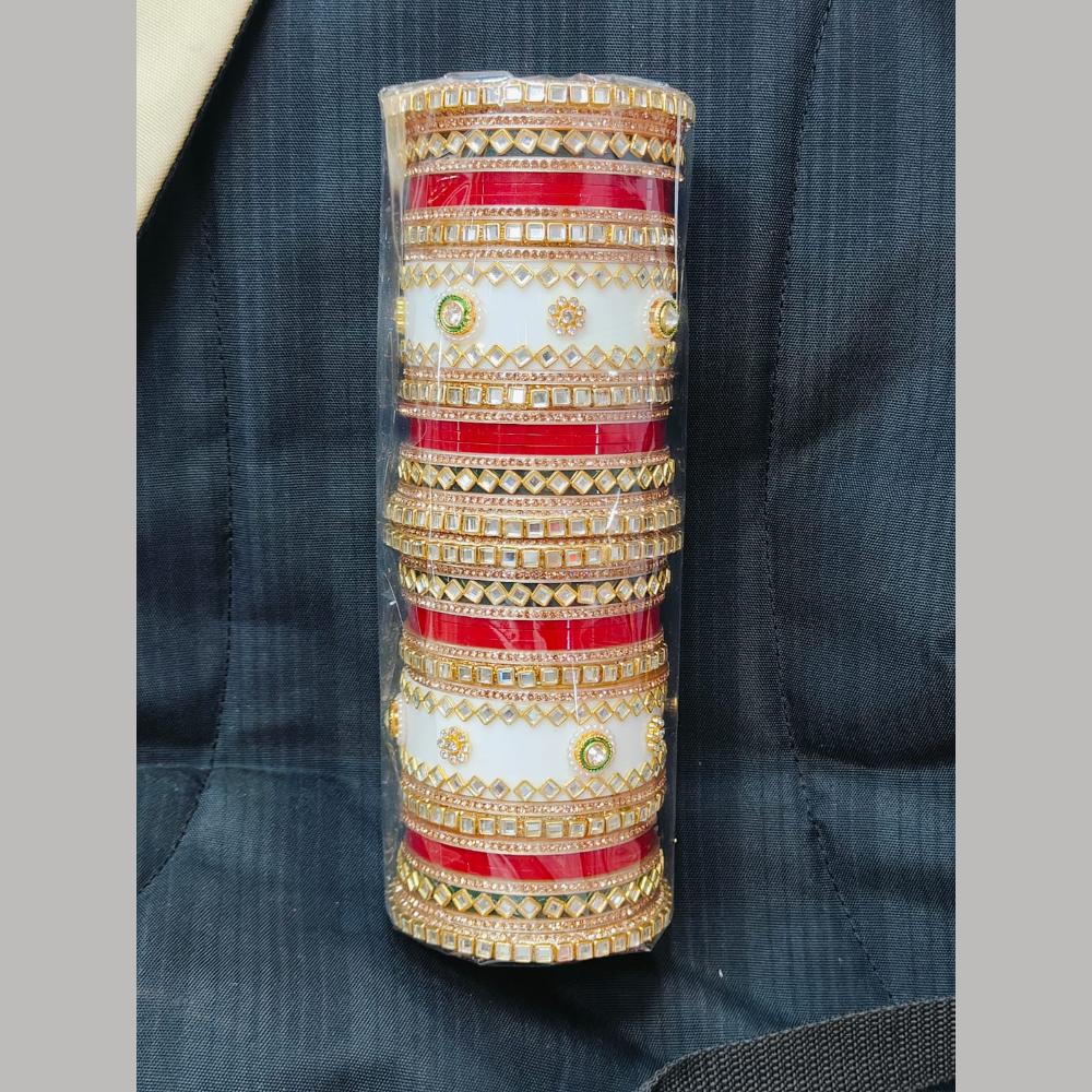 Pooja Bangles Gold Plated Mirror Acrylic Bangles Set