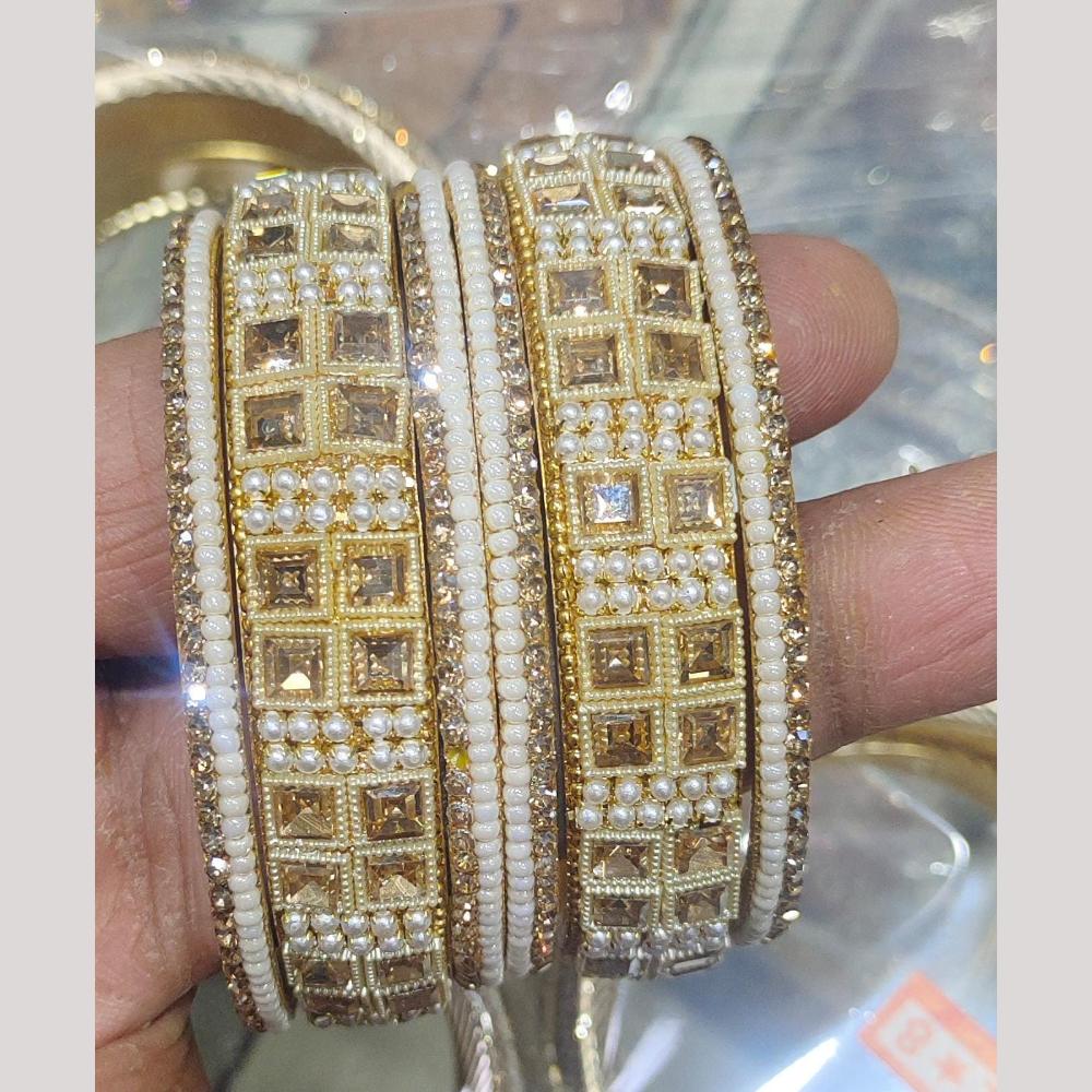Pooja Bangles Gold Plated Austrian Stone Bangle Set