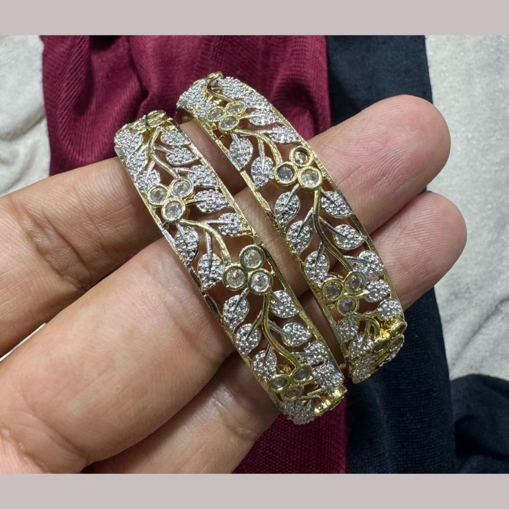 Pooja Bangles Gold Plated Austrian Stone Bangle Set