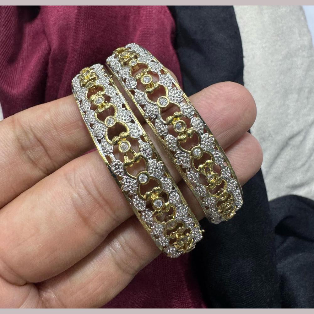 Pooja Bangles Gold Plated Austrian Stone Bangle Set