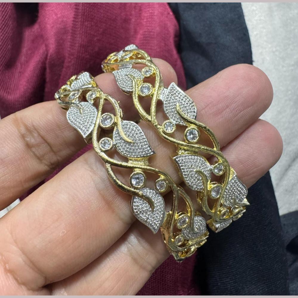 Pooja Bangles Gold Plated Austrian Stone Bangle Set