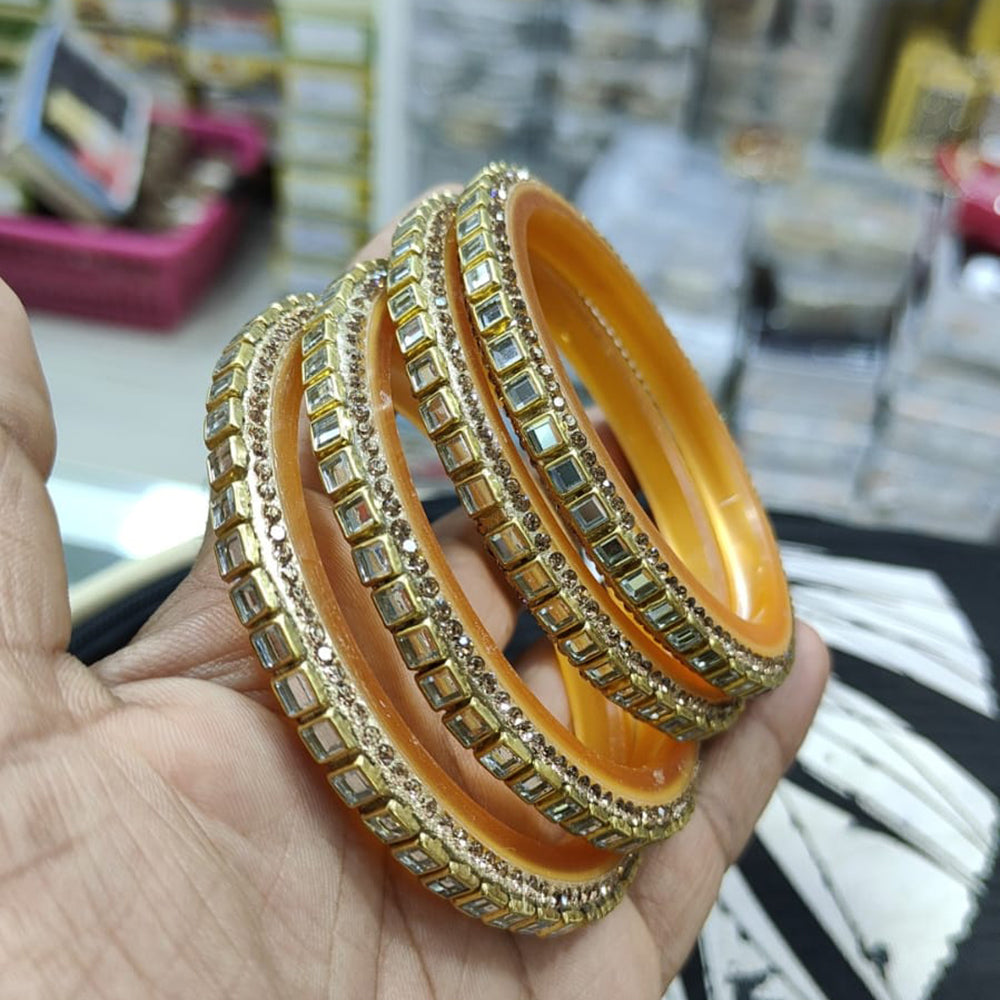 Pooja Bangles Gold Plated Mirror Bangles Set