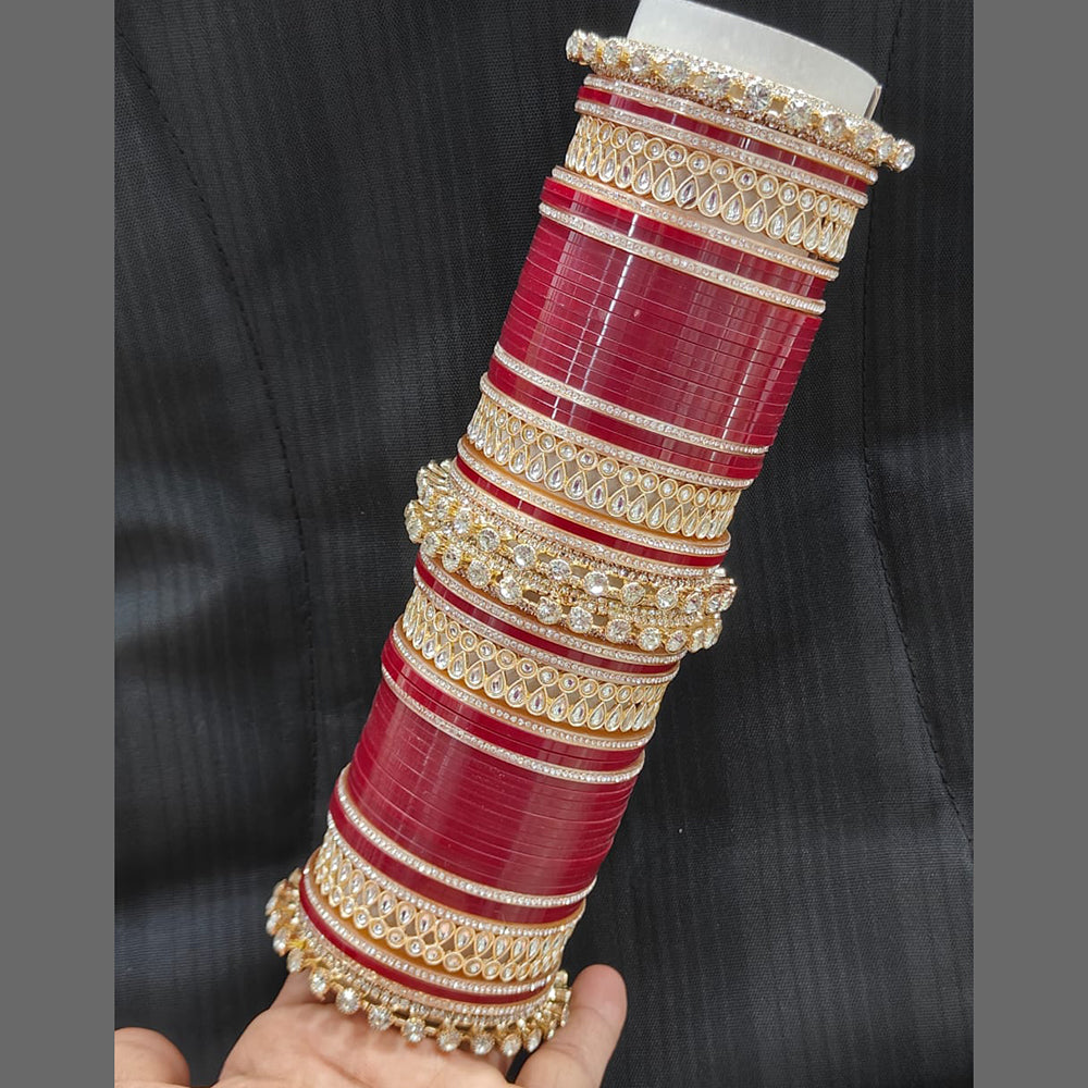 Pooja Bangles Gold Plated Bridal Bangle Set