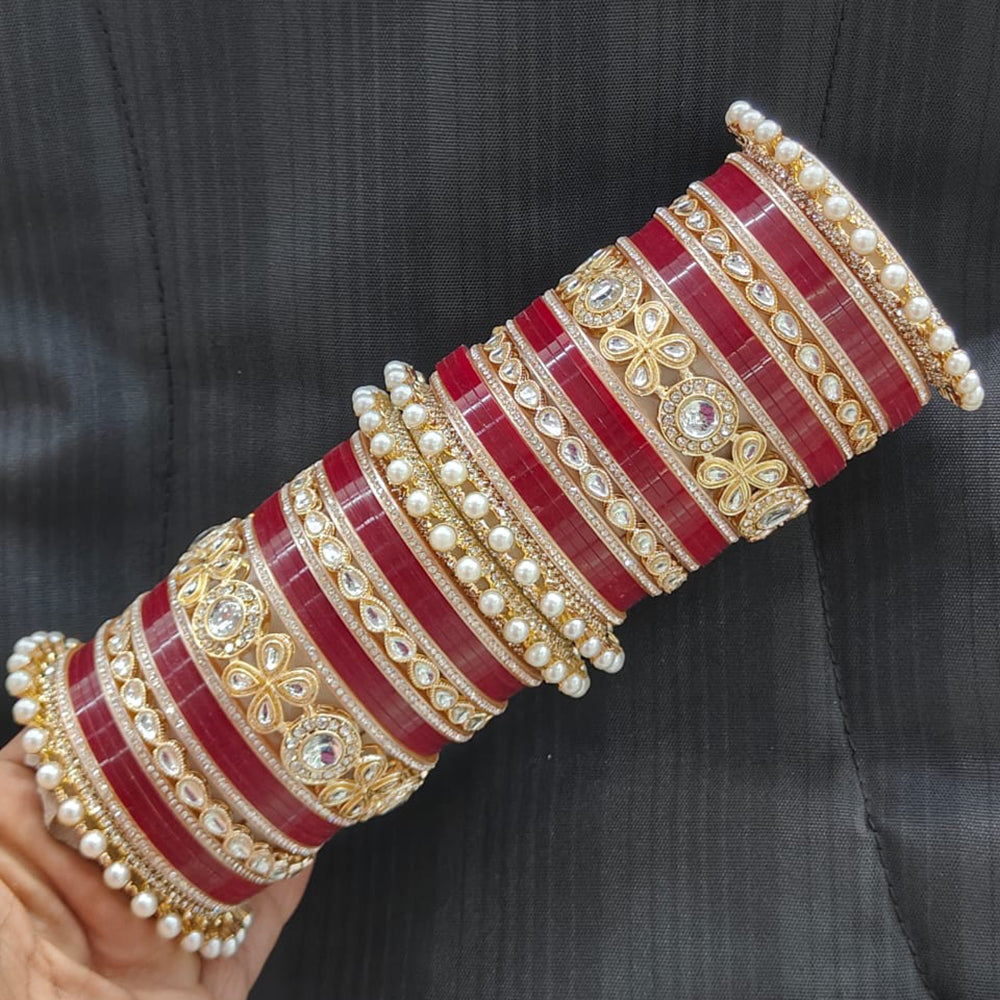 Pooja Bangles Gold Plated Bridal Bangle Set